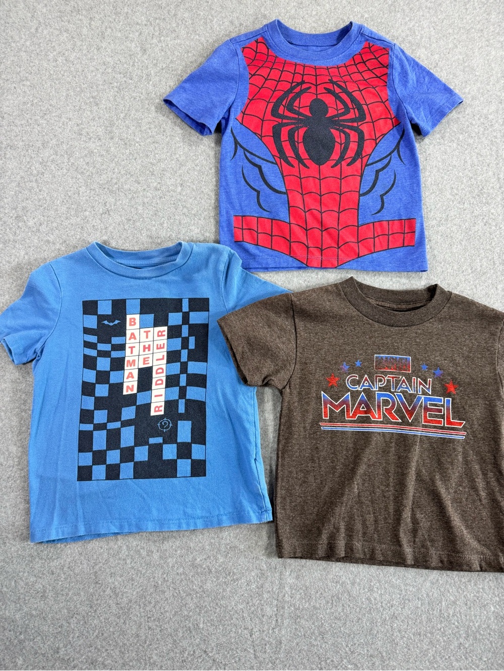 3-Pack Kids Superhero Tees - Blue, Light Blue &  Charcoal
